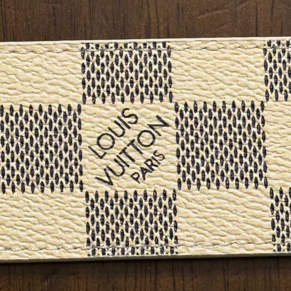Louis Vuitton Gold and Cream Checkered Belt - Picture 3 of 5